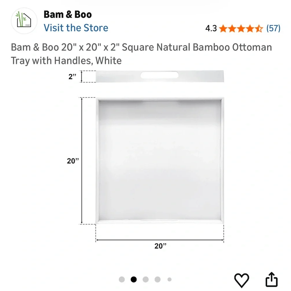 White Decorative Serving Tray - Home Bath